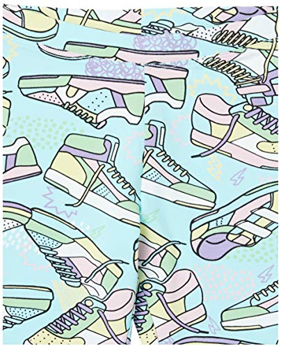 image for Amazon Essentials Girls' Leggings, Pack of 5, Aqua Blue/Black/Blue/Hea