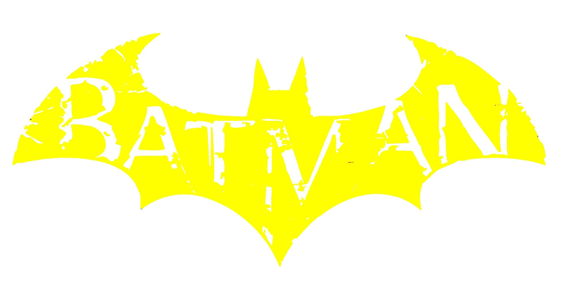 PJ4U 20 x 7.5 CM Approx Batman Bumper Sticker Vinyl Car Sticker Decal Yellow
