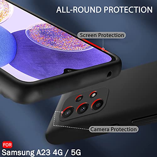 Image of TheGiftKart Sleek Back Cover Case for Samsung Galaxy A23 4G / A23 5G | Slim Fit Protective Design | Ultra Matte Finish | Camera Protection Bump | Soft Silicon Cover for Samsung A23 / A23 5G (Black)