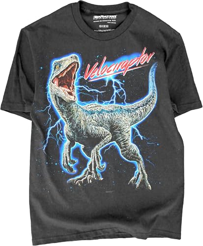 Velociraptor Dinosaur Graphic Tee - Funny T Shirts for Men and Women - Jurassic Themed 100% Heavyweight Cotton