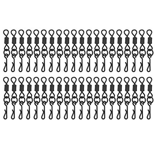 40pcs Clip de Pesca Clip de Carpa en Forma de Q Clip de Alta Resistencia Rama Percha complemento Flotador línea atún Giratorio Clip