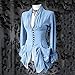Vintage Steampunk Jacket for Women Victorian Blouse with Ruffle Pocket Button Front High Neck for Gothic Fashion or Daily Wear Blue
