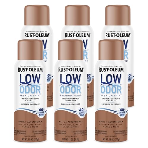 Image of Rust-Oleum Low Odor Premium Spray Paint, 11 oz, Matte Autumn Spice, 6 Pack