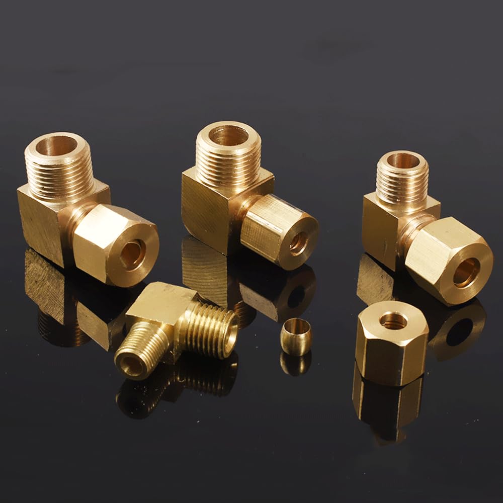 Złączki rurowe 6 8 10 12 15 16-28 mm Średnica zewnętrzna rury x 1/8" 1/4" 3/8" 1/2" 3/4" 1" Złącze zaciskowe kolankowe męskie Mosiężne złącze(1 BSP 22mm)