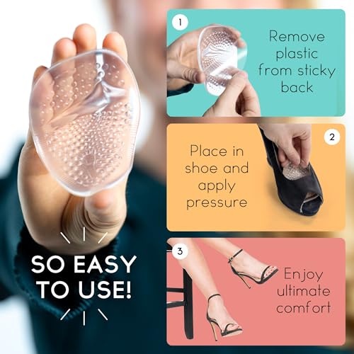 Image of Walkize Metatarsal Pads Women | Heel Inserts for Women | Ball of Foot Cushions (2 Pairs Foot Pads) All Day Pain Relief and Comfort One Size Fits Shoe Inserts (Foot Cushions Clear)