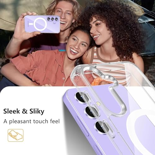 Image of REALCASE for Samsung Galaxy S24 FE 5G | Magnetic Clear Case | Durable, Scratch-Resistant | Slim Transparent Compatible with MagSafe | Protective TPU Bumper Back Cover for Galaxy S24 FE 5G