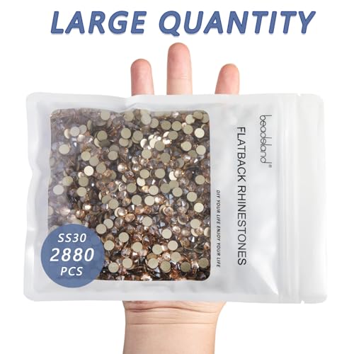 Image of Beadsland Flat Back Crystal Rhinestones Bulk, Golden Shadow, SS30, 2880pcs