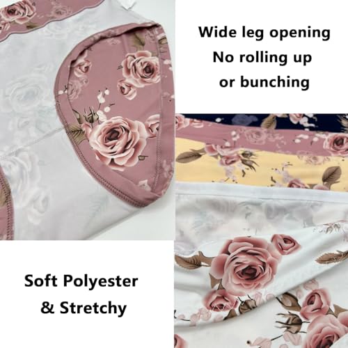 Image of Women's Plus Size XL-5XL Underwear High Waist Briefs Panties Rose Floral Print Ladies Undies 5-Pack