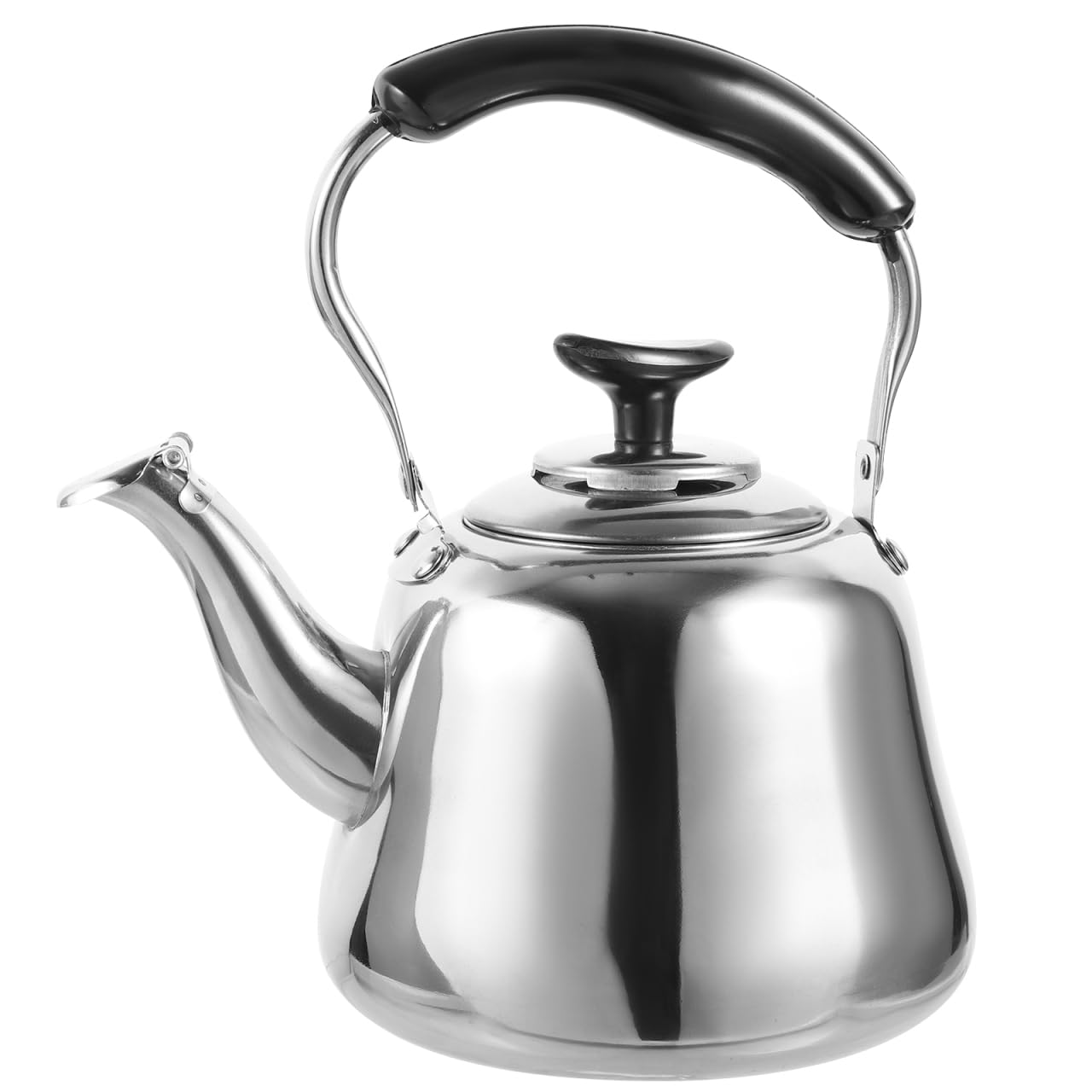 Luxshiny Bouilloire sifflante pour randonnée, bouilloire à thé en vrac, bouilloire à thé en vrac, cuisinière à gaz, théière en acier inoxydable, pot d'eau bouillante pour faire du thé en plastique