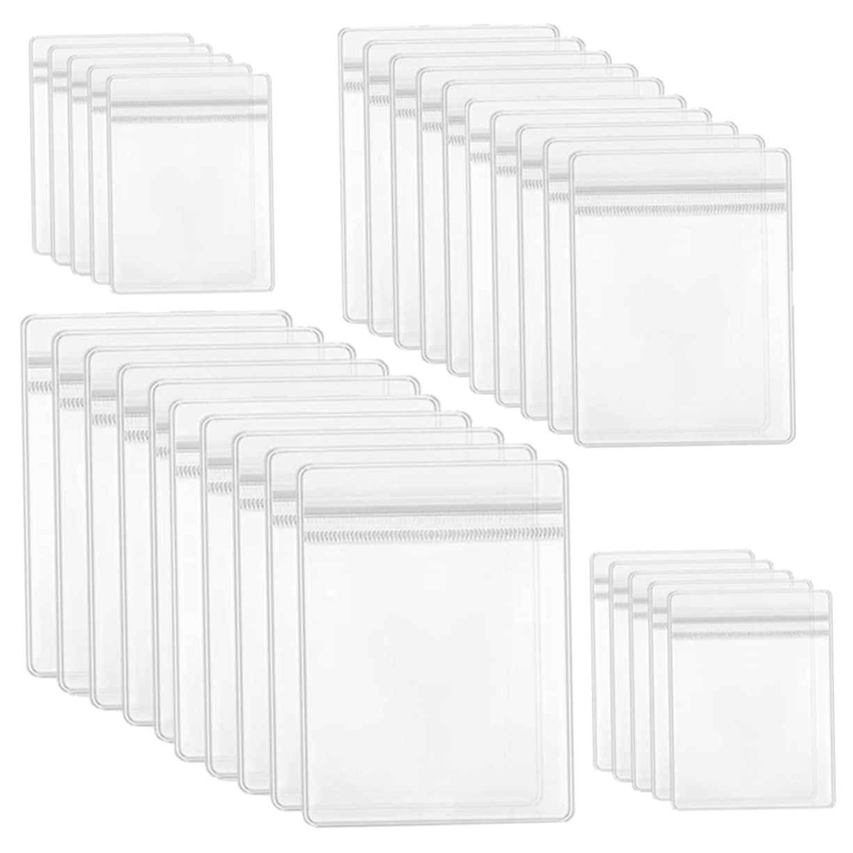 BRIGHTFUFU High Transparency PVC Jewelry Pouches 60pcs Sealed Storage Bags for Rings Earrings Necklaces Easy to Organize and Carry