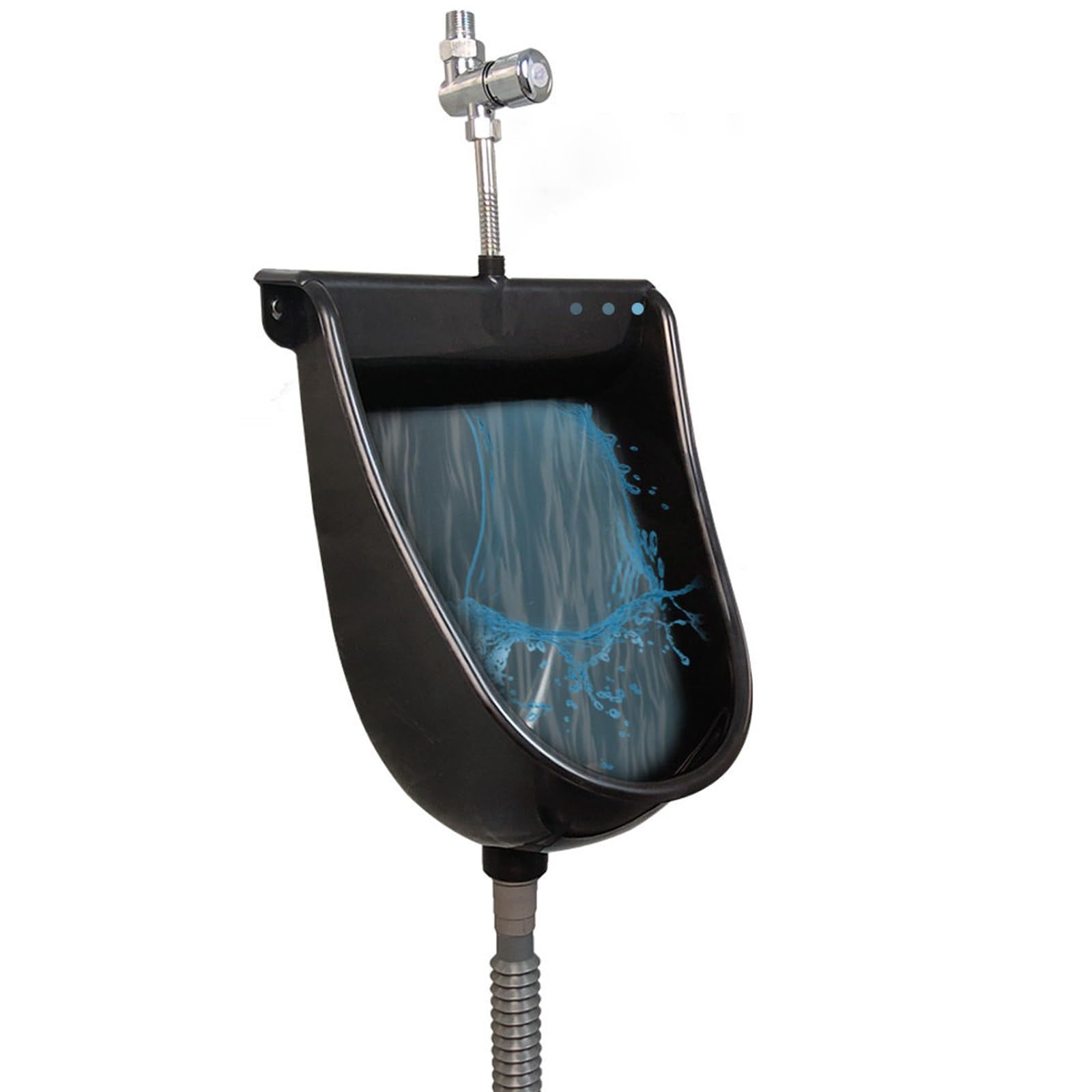 MESCXTY Wall Mounted Commercial Men Plastic Urinals,Outdoor Toilet Urine Diverter With Hose And Flush Valve,Mobile Portable,Camper Urinals,for Bathroom,Garage,Basement,Backyard(Black)