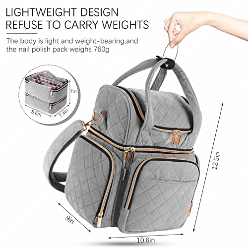 Nail Polish Organizer Holds 70 Bottles And A Nail Lamp, Nail Bag With 2 Removable Bags And Tools Organizer Sections, Nail Tech Organizers And Storage, Nail Travel Case For Nail Tech, Gift For Woman #TOP5