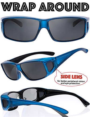 The Fresh High Definition Polarized Wrap Around Shield Sunglasses for Glasses - Leather Eyeglasses Case2