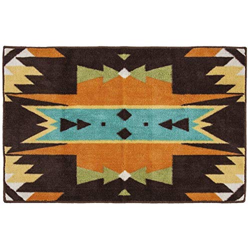 Image of Paseo Road Mesa 9 Piece Aztec Bathroom Set with Shower Curtain, Towel Set, Countertop Accessory Set, Bath Floor Rug, Southwestern Western Style