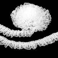 Spitzenband Weiß Vintage 5 m, Scheifenband Weiß mit Doppelter Spitze, Spitzenborte Häkel Geschenkband Breit 5cm für Hochzeit, Deko, Diy, Nähen, Handwerk, Basteln