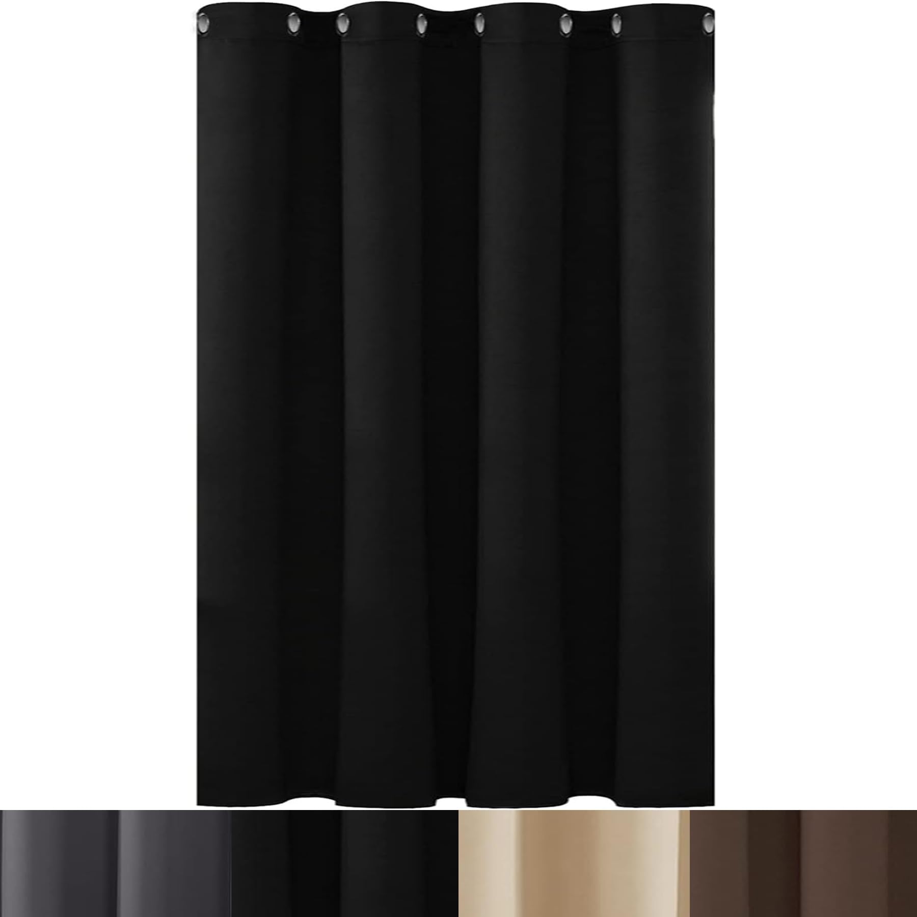 AMZYU Blackout Lining for Eyelet Curtains, 50 x 250 cm(20 x 98inch) Super Soft Plain Thermal Insulated Light Blocking Eyelet Thermal Energy Saving Window Treatment for Bedroom Windows, Black