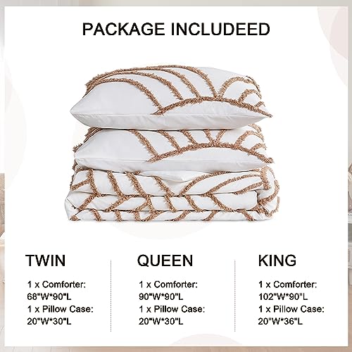 Image of ENJOHOS Full Comforter Set for College Girls - Full Size Boho Tufted Rainbow Comforter, 3 Pieces Rainbow Bedding for All Season, Lightweight Soft Microfiber Comforter with 2 Pillowcase