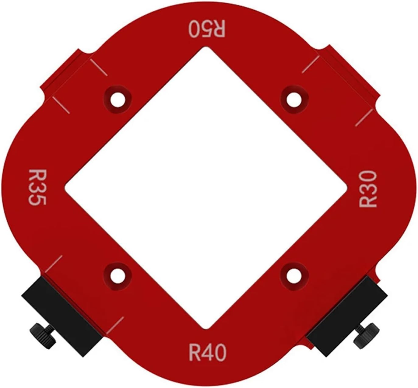 Woodworking Router Arcs Angle Positioning Template 4 in 1 Wardrobe Corner Fillet Mold for Woodworking Projects for Curved Cutting(Red L)