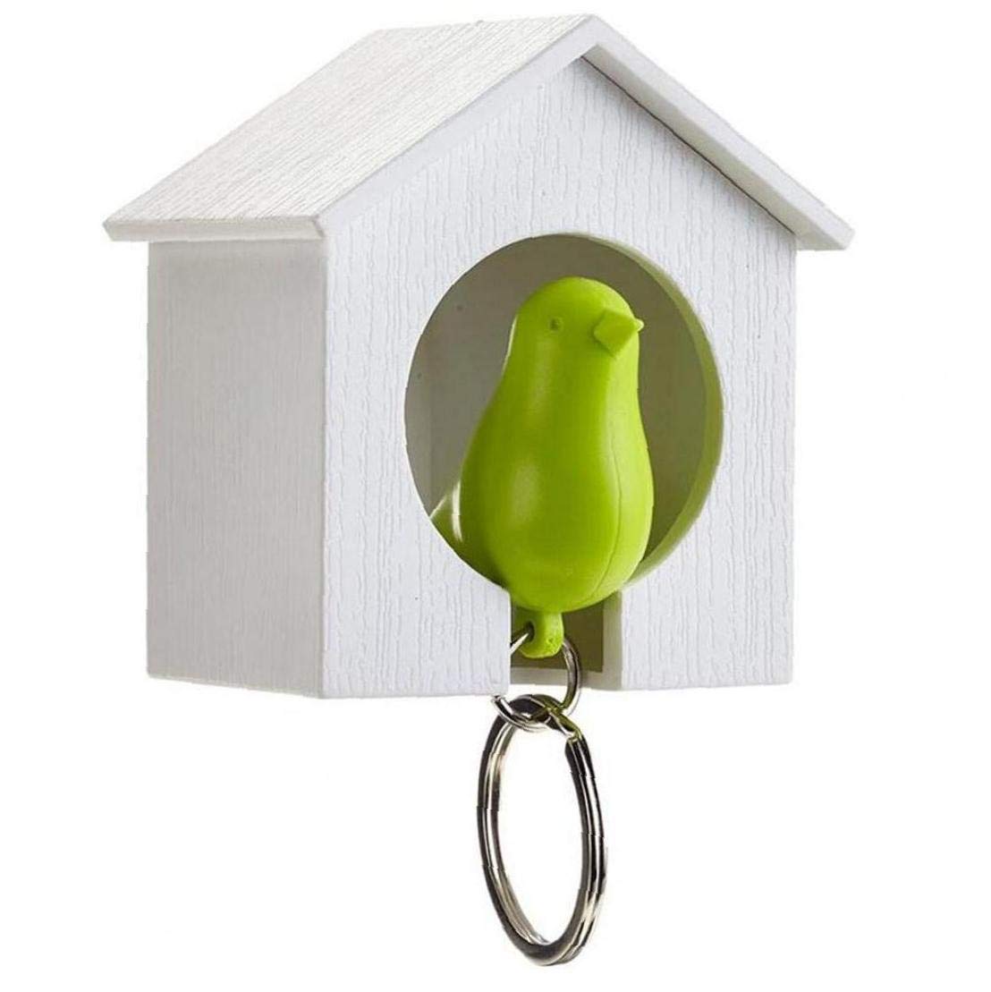 1pc Whistle Bird House Keychain Wall Mount Hook Key Hanger Holder Sparrow Key Holder Keyring Gift Home Decor(random Color)