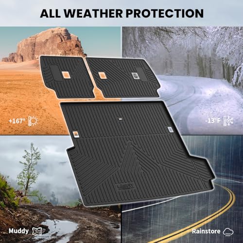 Image of LASFIT Cargo Mat for Toyota 4Runner 2025 2026 (Only Fit Hybrid & 5-Seats) | All Weather Custom Fit Anti-Slip Pet Friendly Easy Clean TPE Trunk & Backrest Mats for 6th Gen 4Runner, Black