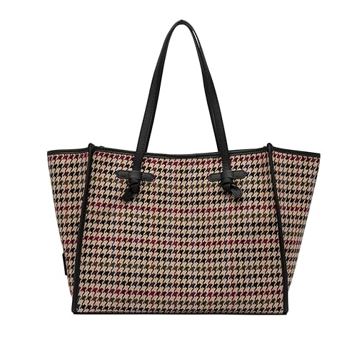 Gianni Chiarini Borsa MARCELLA BS 6850/23AI NWCL Var.Militare Marcella tote, in tessuto pied de poule multicolor, con profili e manici in pelle a contrasto. Chiusura con magnete, è corredata di pouch con zip in testa rimovibile. Dimensioni: 38x31x16 cm.