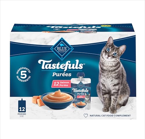 Blue Buffalo Tastefuls Pures with Salmon Natural Cat Food Complement Resealable Twist Cap Pouches 3-oz. (12 Count)