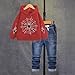 Asbabiy Boys Pullover Hoodie and Denim Jeans Outfits Set -2 Piece Spider Web Sweatshirt and Pants for Kids 3-10 Years (9-10Y (51-54 IN),Red)