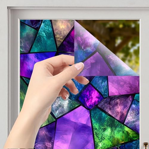Image of Nuxovilar Abstract Irregular Glass Pattern Window Film 17.7x39.4 in PVC