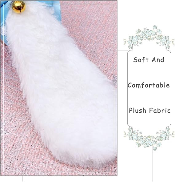 Cosplay Plush Furry Bunny Ears Headwear Accessory - Rabbit Headband for Young Ones(White), White blue - Image 3