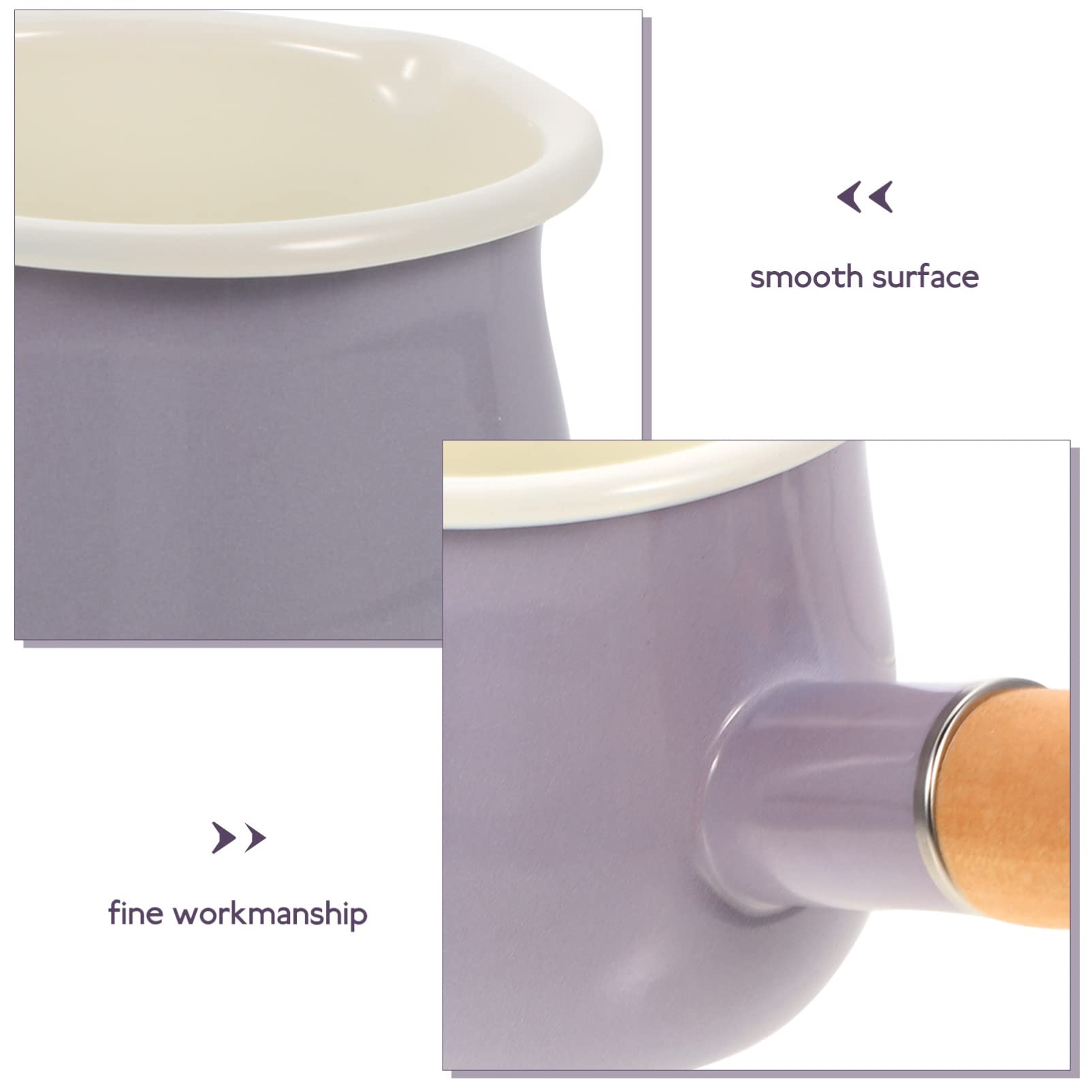 SDdPulse Olla esmaltada pequeña para salsa, olla de sopa, olla para pasta, calentador de leche, olla para ramen para el hogar, cocina, color blanco