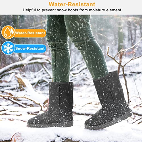 Winter Boots for Women, Classic Mid-Calf Snow Boots, Waterproof Warm Fur Lining Fashion Winter Boots for Women Girls Ladies Outdoor, Slip on & Comfortable, Anti-Slip, Size: 5-10 US4