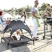 GOPLUS Hundeliege mit Dach, Erhöhtes Hundebett, Haustierbett mit Eisenrahmen, Wasserdichtes Hundesofa, Katzenbett mit Sonnensegel, rutschfeste Fußpolster, für Indoor & Outdoor (90x81x86cm)