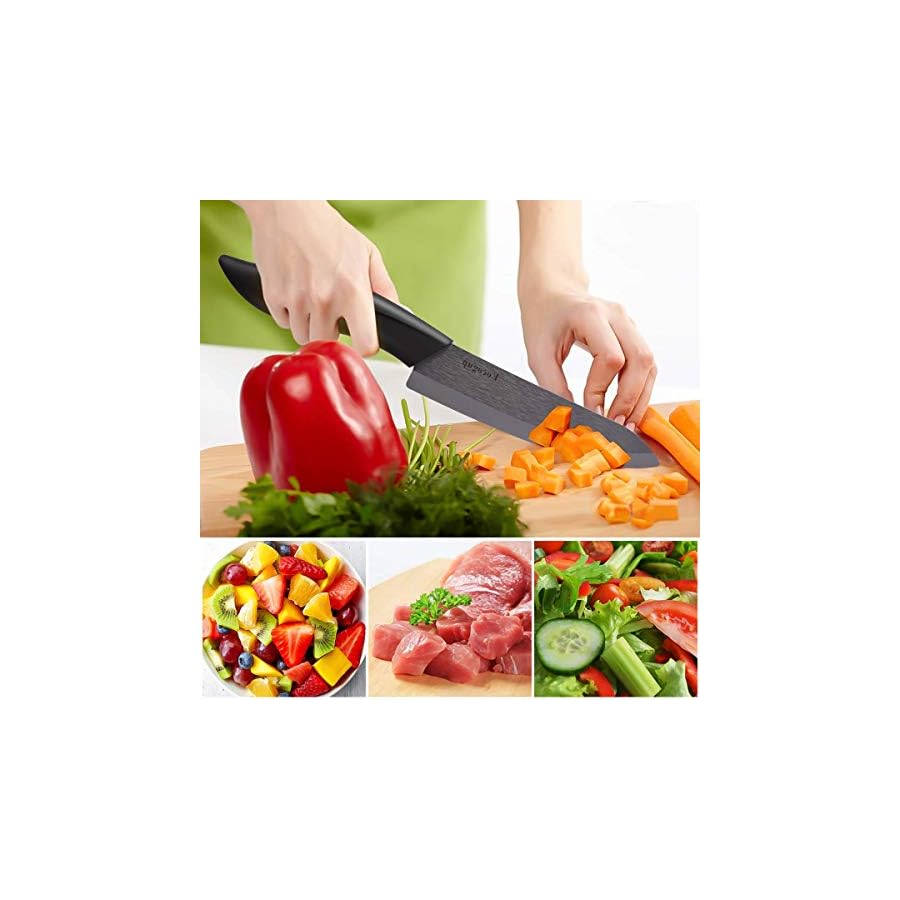 Updated-Version-Ceramic-Knife-Set-4-Piece-with-Sheaths-Includes-3-Paring-Knife-4-Fruit-Knife-5-Utility-Knife-6-Chef-Knife-for-Home-KitchenBlack Updated Version Ceramic Knife Set 4-Piece with Sheaths (Includes 3" Paring Knife, 4" Fruit Knife, 5" Utility Knife, 6" Chef Knife) for Home Kitchen(Black)