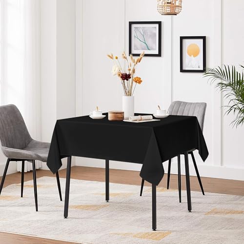Image of sancua Small Square Tablecloths, Black Table Cloth, 36x36 Inch