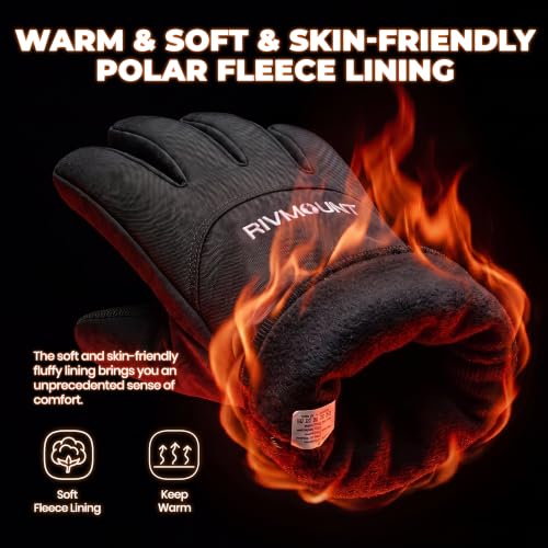 Image of rivmount Winter Waterproof Ski Snow Warm Gloves for Women Men, Windproof Cold Weather Thermal with Touchscreen Fingers, for Running Driving Cycling Hiking Biking Outdoor Sports Daily Work