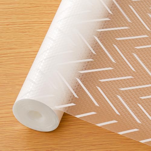 Image of Cooyes Shelf Liner -- Non-Slip Shelf Liners for Kitchen Cabinets - Waterproof Shelf Paper with Modern Pattern - Durable EVA Cabinet Liners