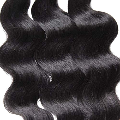 Image of UNice Hair Icenu Series 10A Brazilian Body Wave Virgin Hair 3 Bundles 100% Human Hair Weave Extensions Natural Color 95-100g /piece (10 12 14)