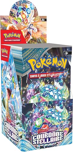 Pokémon : Lot de boosters Écarlate et Violet – Couronne Stellaire (18 boosters)