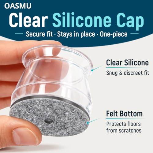 Image of 32 Pcs Chair Leg Floor Protectors - Silicone Felt Pads, Scratch-Proof & Noise-Free, Easy Smooth Moving, Large Size (Fits Round Chair Legs: 1-5 /16 inch to 2 inch Diameter) (Pack of 2)