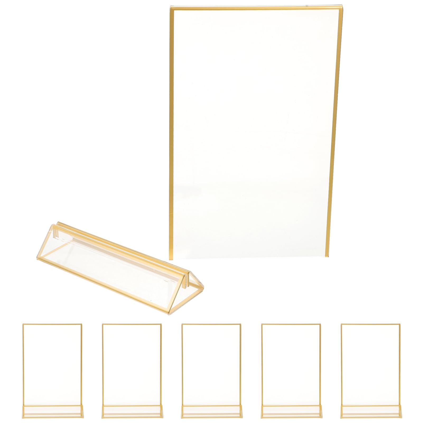 6 Stück Teiliges Goldrand und Preisschildhalter für Hochzeiten Tische und Ausstellungen Wiederverwendbar für Supermärkte und Gastronomie