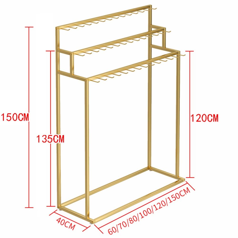 Goldener Metall-Gürtelständer – 150 cm Boden für Herrenschrank & Einzelhandel Bekleidungsgeschäft – stilvoller Zubehörhalter für einfache Sichtbarkeit