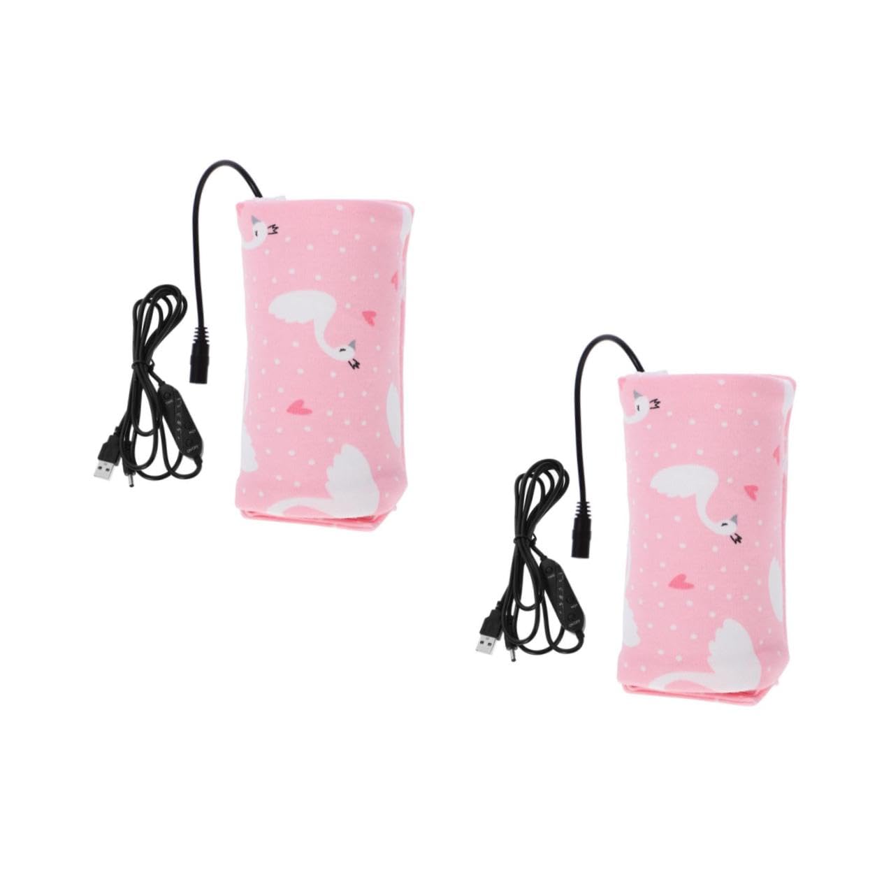 2 Pezzi Copertura isolante bottiglia termico tenere la borsa al caldo scaldabiberon portatile manica calda per biberon coperchio riscaldato per biberon cotone rosa