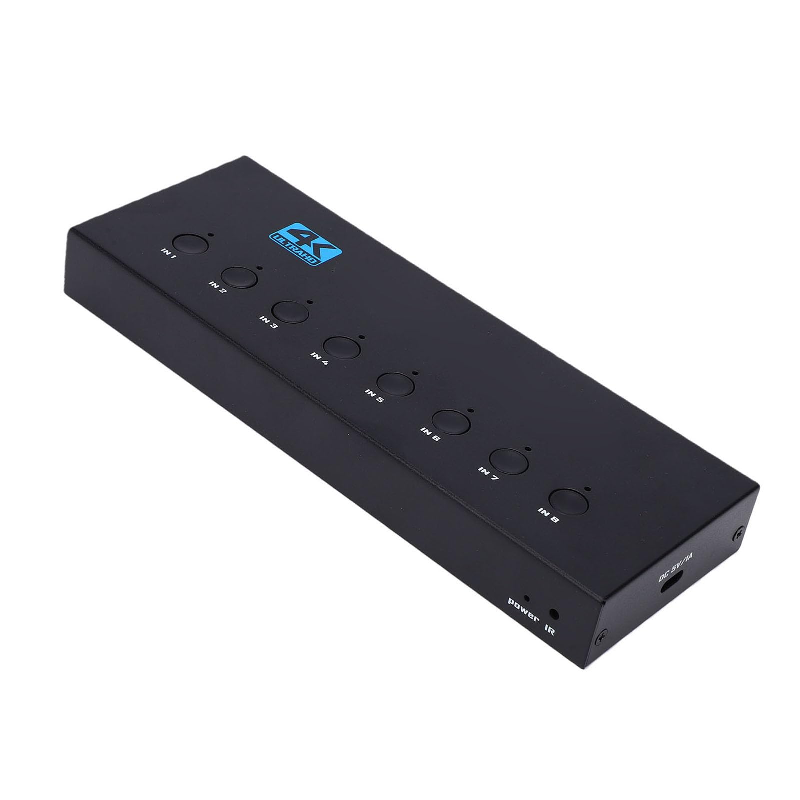4K HDMI 2.1, 8 w 1, Obsługuje 4K 30 Hz HDR HDCP 3D 1080 P HD, 8-portowy Selektor z Pilotem, Funkcja Plug and Play dla HDTV PC, Laptopowe Konsole do Gier