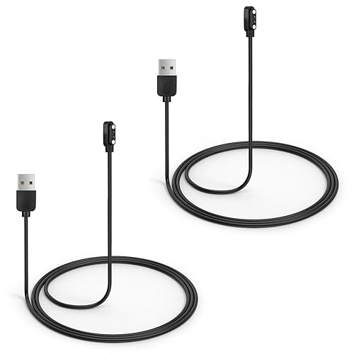 YEAOI Paquete de 2 cargadores magnéticos para collar de ladrido de perro DINJOO, cable de carga USB, color negro