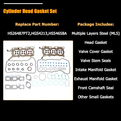Image of HGS4213 Cylinder Head Gasket Set for 2011-2019 Ford Explorer Edge Flex Taurus Police Interceptor Sedan 3.5L V6 N /A Valve Cover Gasket VS50814R