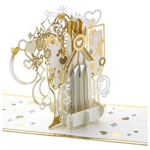 Hallmark Signature Paper Wonder Pop Up - Biglietto di auguri per anniversario (Pop The Champagne), 12,7 x 18,26 x 0,33 cm