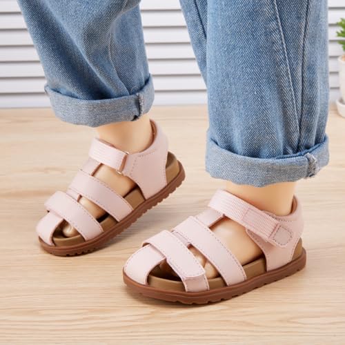 BMCiTYBM Toddler Boys Girls Sandals Open Toe Arch Support Slides Adjustable Straps Cork Footbed Slippers for Indoor Outdoor2
