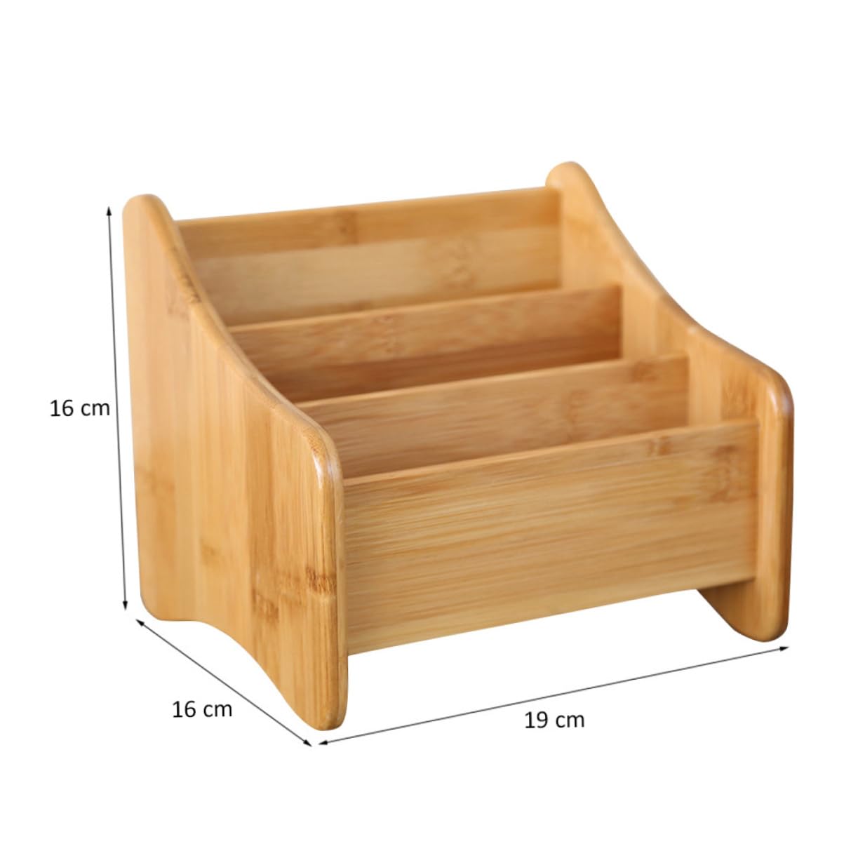 Mikinona Portaoggetti in Bambù Tre Griglie Scatole Portaoggetti da Scrivania Organizer per Cosmetici per Ufficio e Casa
