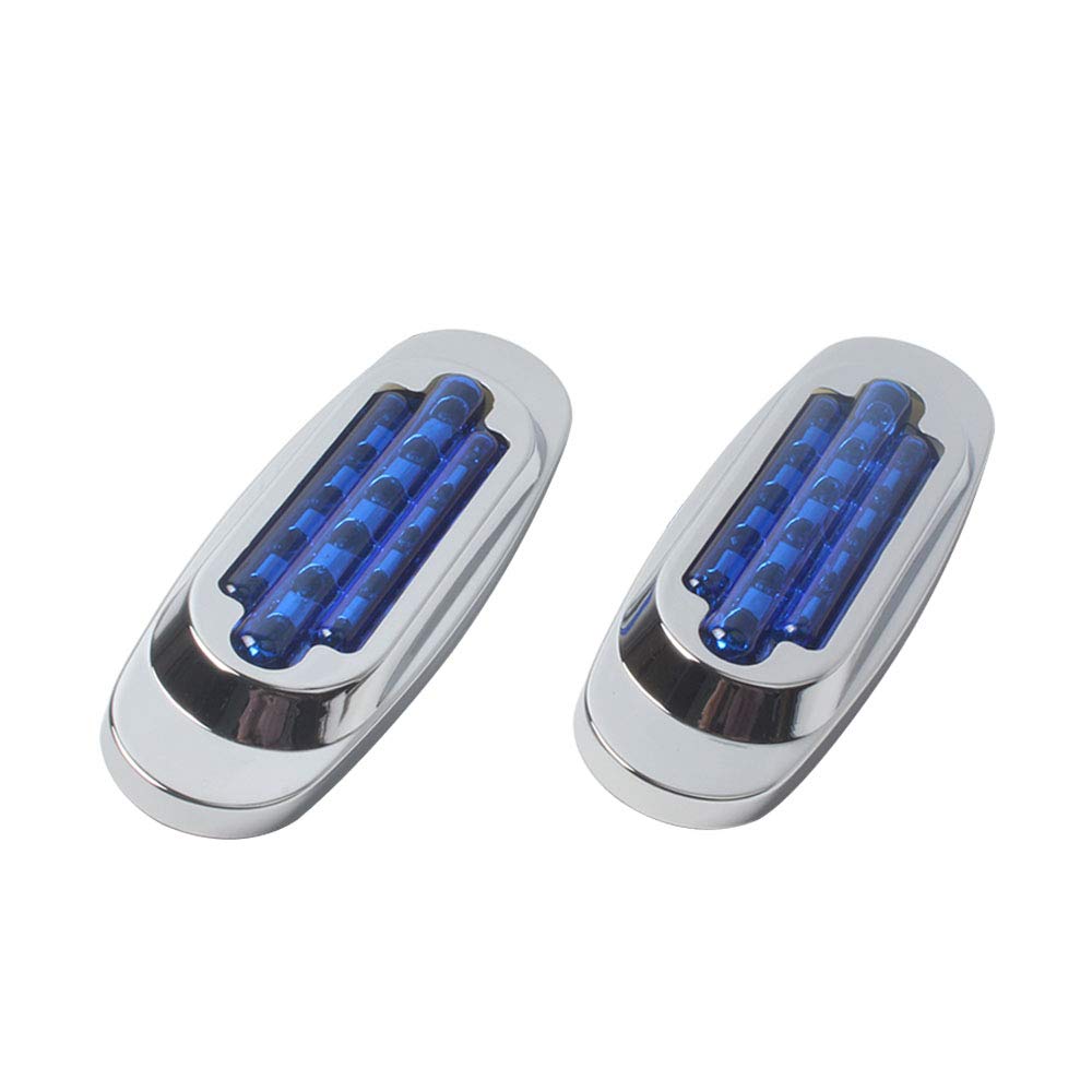 HEHEMM16 LED Car Trailer Truck Edge Side Marker Clearance Light Straight Bulb Warning Lamp 24V (Pack of 2) (Blue)