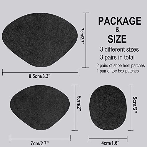 Image of 3 Pairs Shoe Repair Patches for Holes, Self-Adhesive Heel and Toe Box Hole Prevention Insert